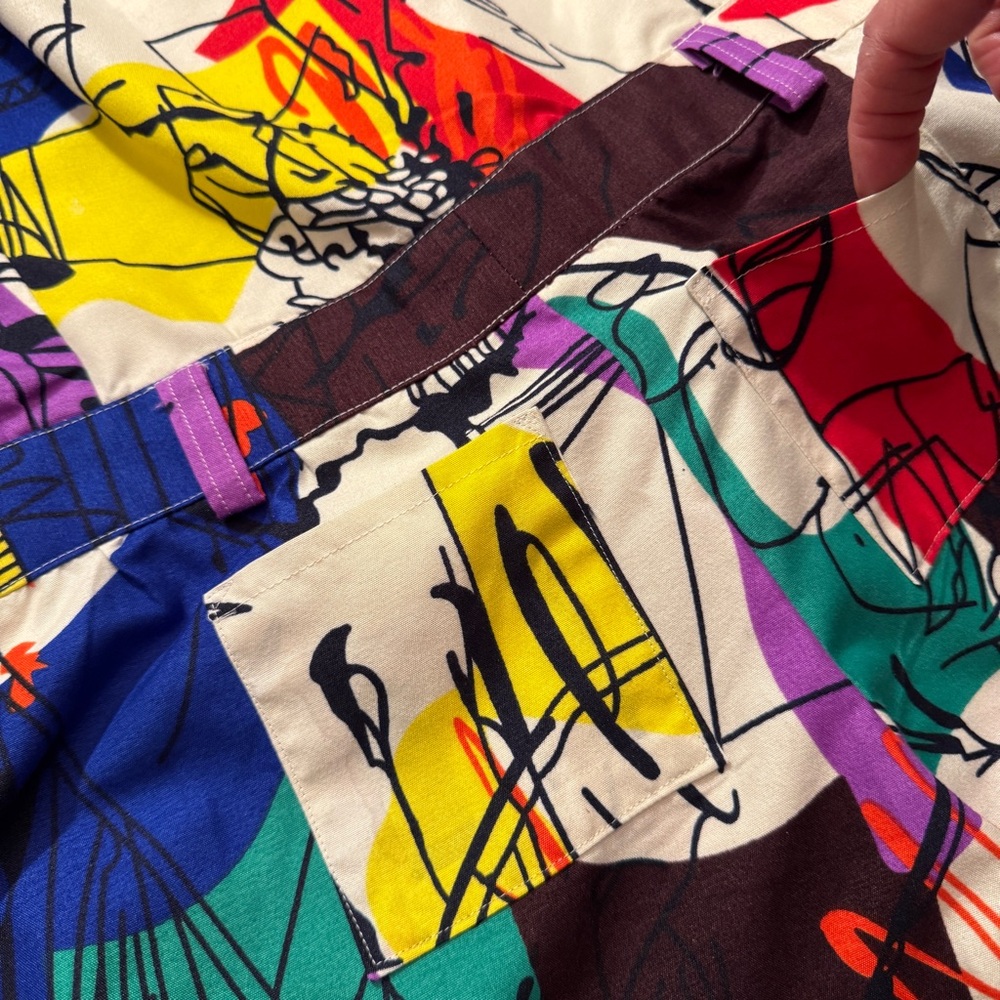 Lisa 2020 Graphic Art Print Jumpsuit | Bold Pop Art Colorful | Size L / XL - Picture 9 of 10